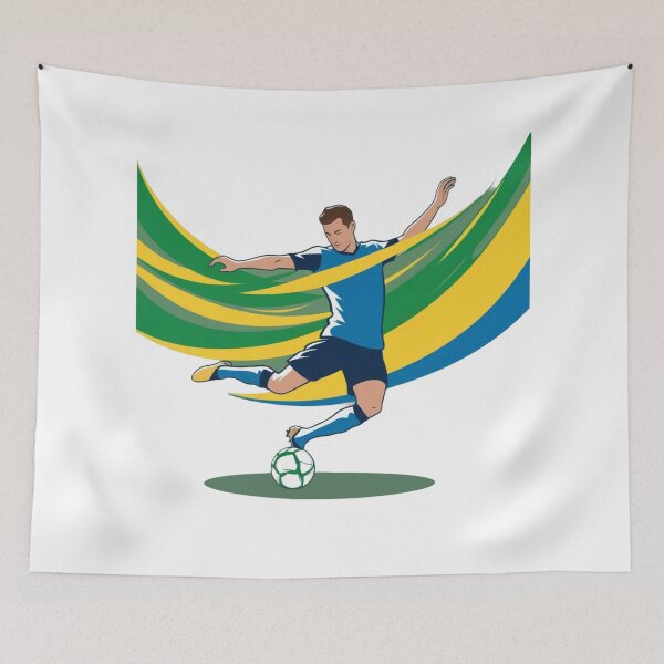 Item preview, Dynamic Football Player Striking Soccer Ball Graphic designed and sold by PMTaurus.