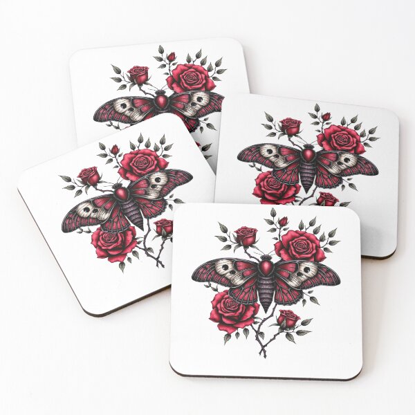 Item preview, Gothic Death Moth & Crimson Roses designed and sold by NightSpell.