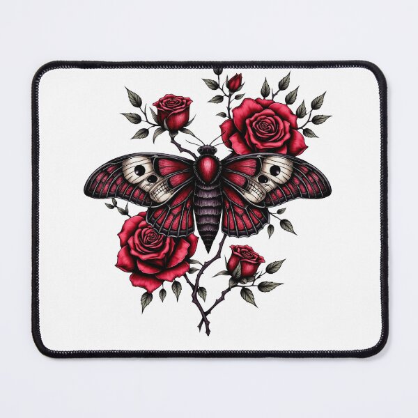 Item preview, Gothic Death Moth & Crimson Roses designed and sold by NightSpell.