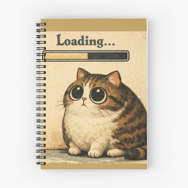 Item preview, Funny Loading Cat Vintage Design – Cute Big Eyed Kitten Retro Illustration designed and sold by MariMarArt.