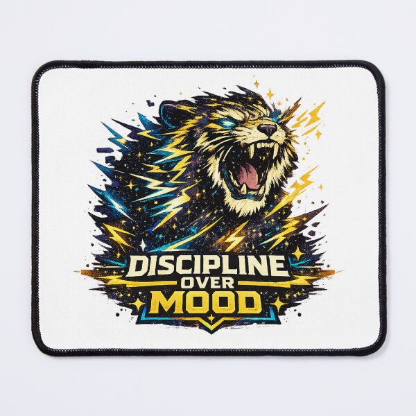 Item preview, Discipline Over Mood Cosmic Tiger Gym T-Shirt designed and sold by NeonVoid Studio.