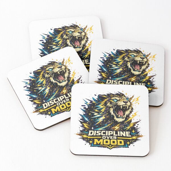Item preview, Discipline Over Mood Cosmic Tiger Gym T-Shirt designed and sold by NeonVoid Studio.