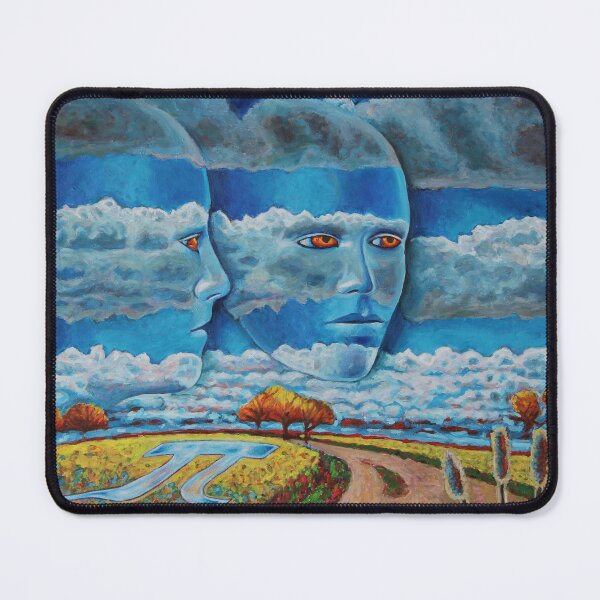 Item preview, Surreal Cloud Faces and Pi Landscape – Fine Art Oil Painting designed and sold by RShirleyFineArt.