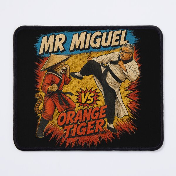 Item preview, Mr Miguel vs Orange Tiger Martial Arts Karate Cat Kung Fu Fight designed and sold by KrystinaGiGi.