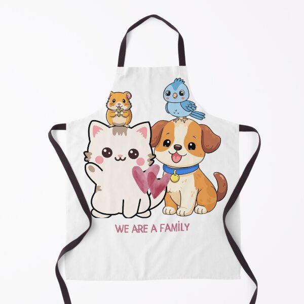 Item preview, We Are A Family: Kawaii Cute Pet Friends (Dog, Cat, Hamster, Bird) designed and sold by ArcheVectors.