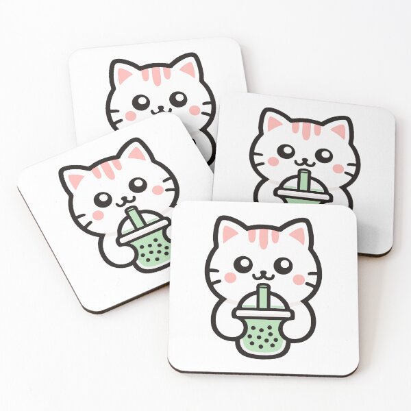 Item preview, Cute Kawaii Cat Drinking Bubble Tea designed and sold by IYI.