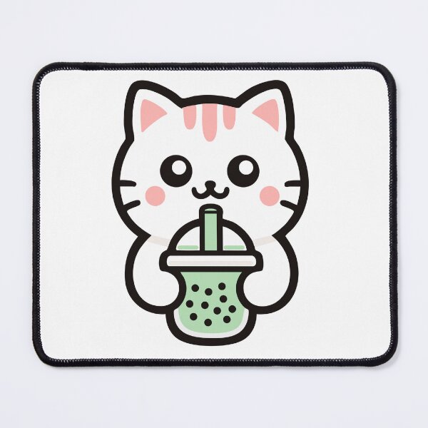Item preview, Cute Kawaii Cat Drinking Bubble Tea designed and sold by IYI.