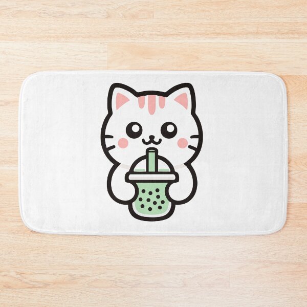 Item preview, Cute Kawaii Cat Drinking Bubble Tea designed and sold by IYI.