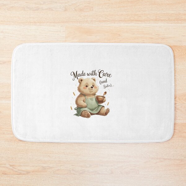 Item preview, Made With Care And Butter Funny Baking Bear Cottagecore designed and sold by AQUILAKREO.