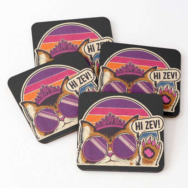 Item preview, Hi Zev Cute Princess Cat With Tiara Sunglasses Retro Sunset Wave designed and sold by KrystinaGiGi.