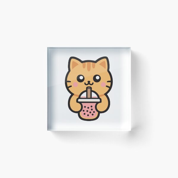 Item preview, Cute Kawaii Cat Drinking Bubble Tea designed and sold by IYI.