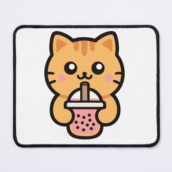 Item preview, Cute Kawaii Cat Drinking Bubble Tea designed and sold by IYI.