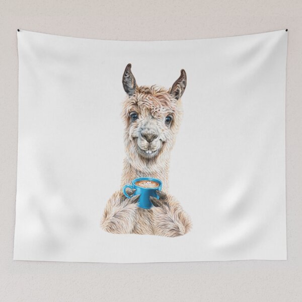 Item preview, Llama Latte Art designed and sold by FlatInkStudio.