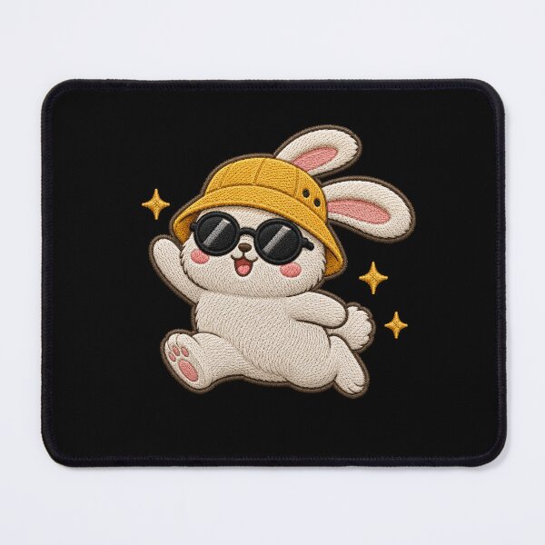 Item preview, Cute Bunny Jumping Embroidery Patch Kawaii designed and sold by ColorSplash123.