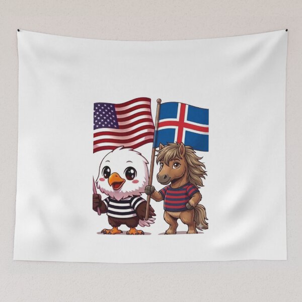 Item preview, the American eagle and its friend the Icelandic horse designed and sold by SE213.