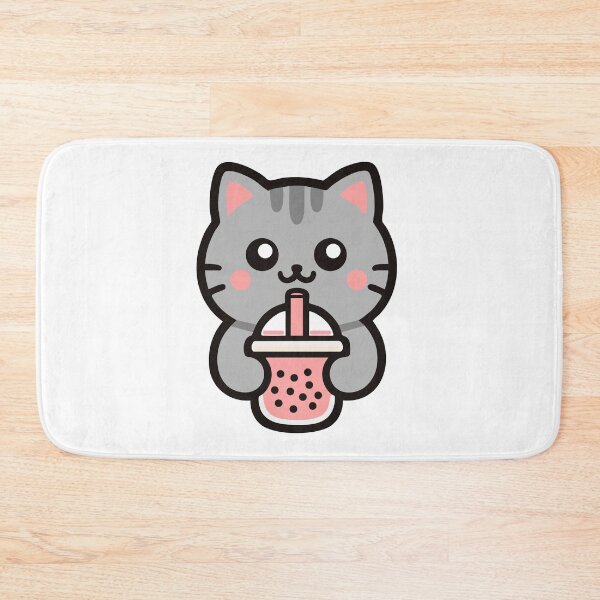 Item preview, Cute Kawaii Cat Drinking Bubble Tea designed and sold by IYI.