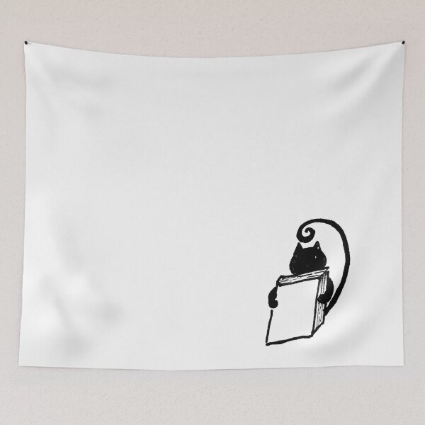 Item preview, Reading Cat, Black Cat Holding a Book designed and sold by Vesivariart.