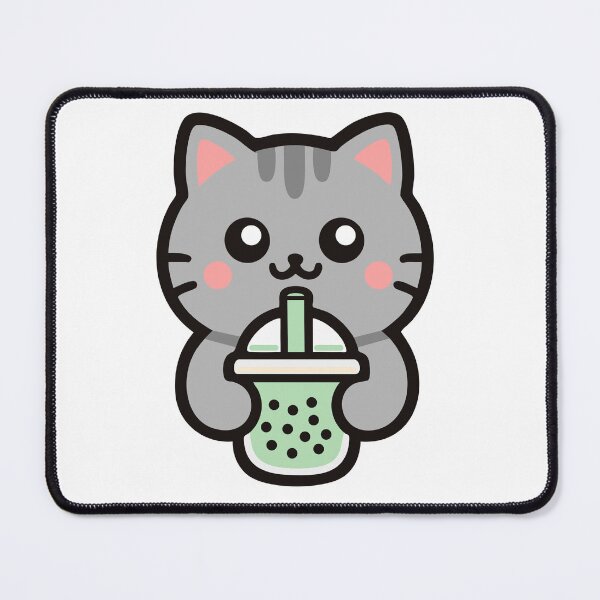 Item preview, Cute Kawaii Cat Drinking Bubble Tea designed and sold by IYI.