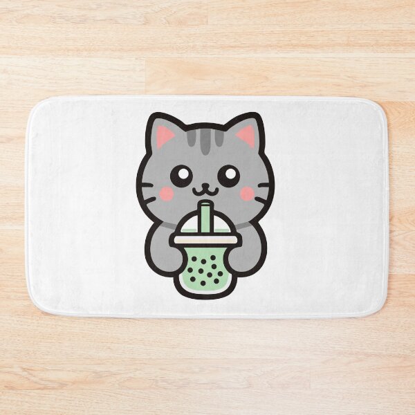 Item preview, Cute Kawaii Cat Drinking Bubble Tea designed and sold by IYI.