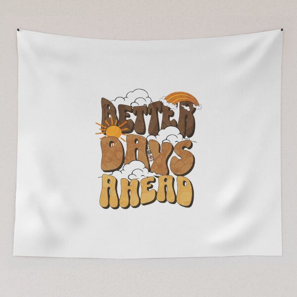 Item preview, Groovy Typography Art "Better Days Ahead" – Retro Inspirational Quote Design for Social Media designed and sold by Ulikedigital14.