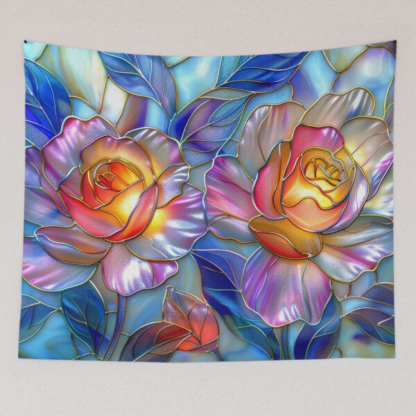 Item preview, Colorful Flowers Stained Glass Art designed and sold by MargaretWiktor.