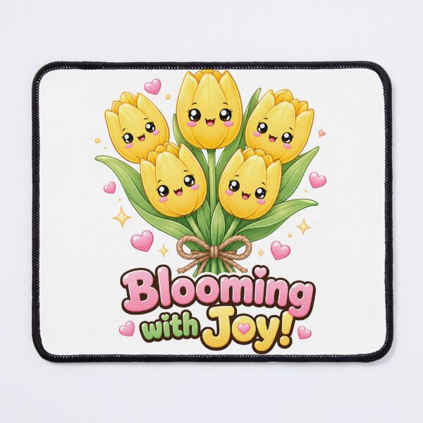 Item preview, Blooming With Joy | Kawaii Yellow Tulips designed and sold by Dulxoz.
