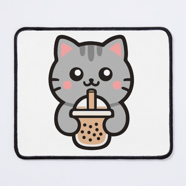 Item preview, Cute Kawaii Cat Drinking Bubble Tea designed and sold by IYI.