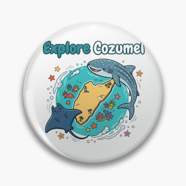 Item preview, Cute Cartoon Whale Shark Cozumel Island Map designed and sold by DuckOddity.