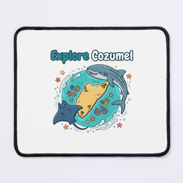 Item preview, Cute Cartoon Whale Shark Cozumel Island Map designed and sold by DuckOddity.