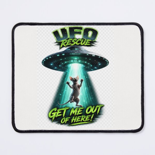 Item preview, UFO Rescue | Get Me Out Of Here Sphynx Cat designed and sold by highvibz72.