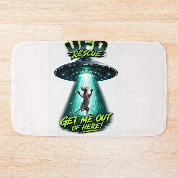 Item preview, UFO Rescue | Get Me Out Of Here Sphynx Cat designed and sold by highvibz72.