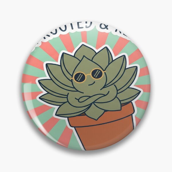 Item preview, I'm Rooted & Ready" Cool Succulent Retro Sticker Design designed and sold by redblink store.