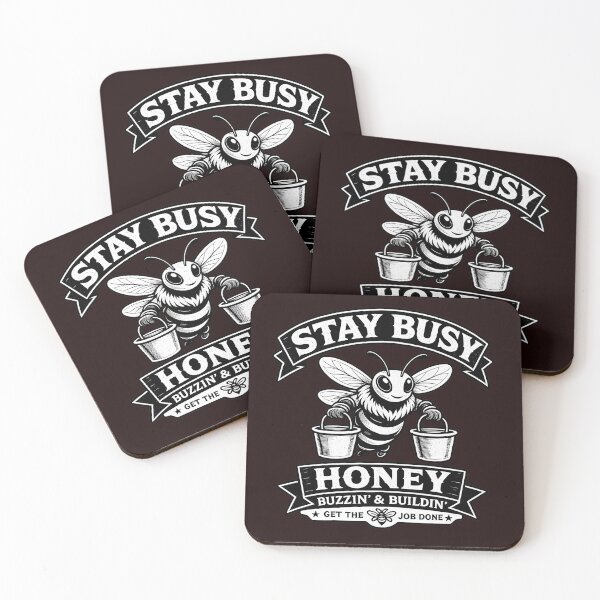 Item preview, Stay Busy Honey Black and White Graphic Tee | Vintage Workwear Bee Shirt designed and sold by Irysek.