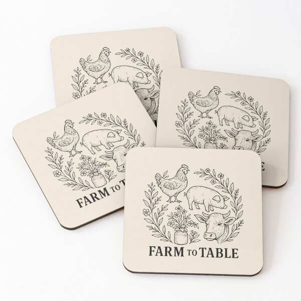 Item preview, Farm to Table Shirt | Rustic Farmhouse Animal Graphic Tee | Cottagecore Homestead Design designed and sold by Little Foot Farm Merch Shop.