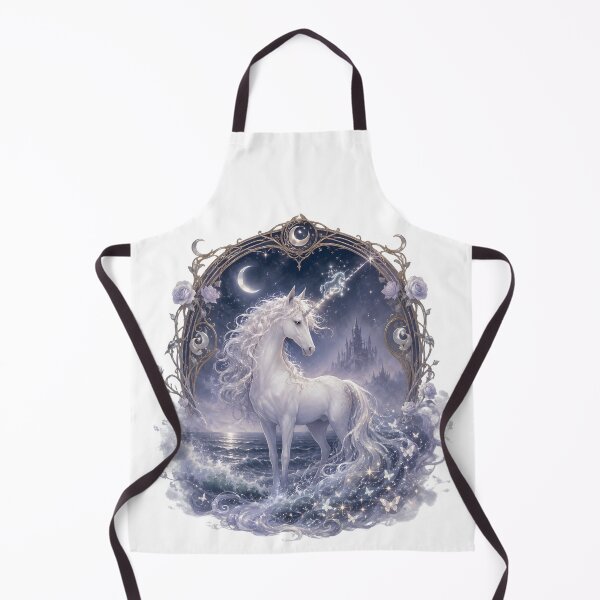 Item preview, The Last Unicorn Moonlit Sea Art Nouveau Fantasy designed and sold by Orbit Ink.