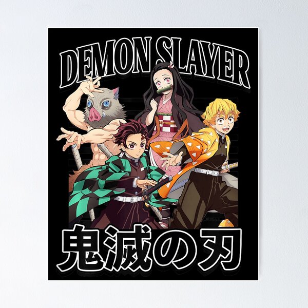 Item preview, Tanjiro Zenitsu Inosuke Anime Graphic Poster Design designed and sold by Emieltenberg.