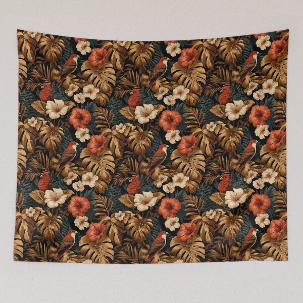 Item preview, Charming Tropical Flower Print  - Botanical Garden Pattern  - Christmas Gift Baskets designed and sold by RoyalStarsPatts.