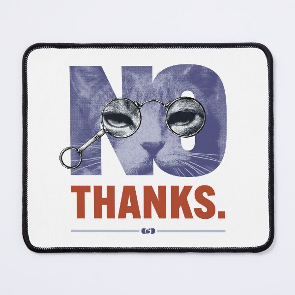 Item preview, No Thanks — Cat Vintage Glasses Introvert Art designed and sold by Decorador de Corazones.
