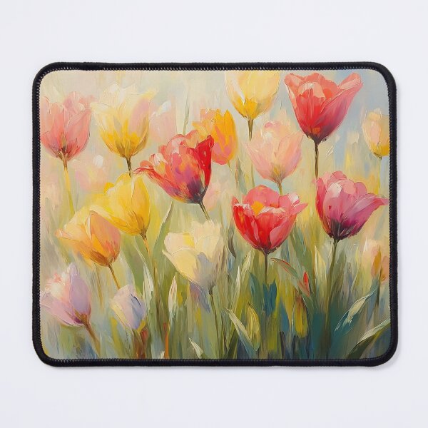 Item preview, Colorful Tulip Field Art, Soft Pastel Spring Floral Illustration designed and sold by daila70.