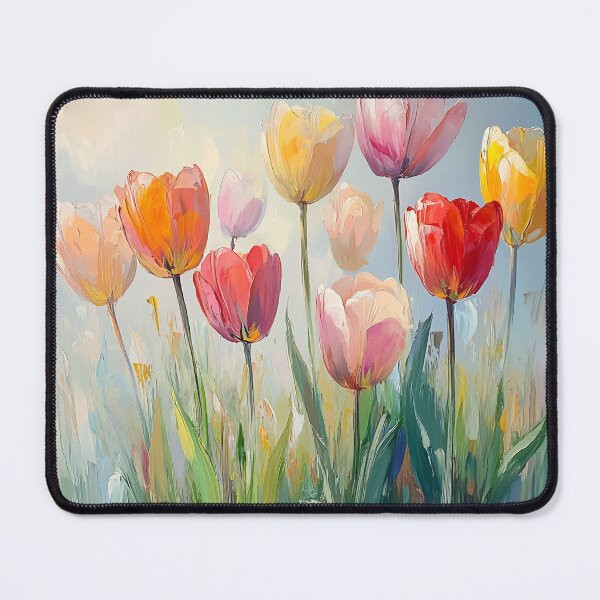 Item preview, Spring Tulips Art, Dreamy Pastel Pink Yellow Red Floral Print designed and sold by daila70.