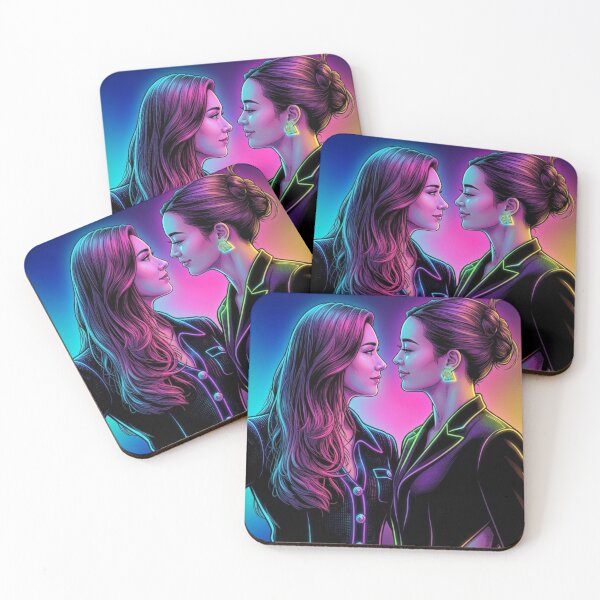 Item preview, When She Looks At Me Neon Thai GL Tv Series Lgbtq+ WLW Decor Poster Print Art Comic designed and sold by Mind Space.