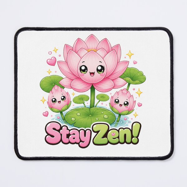 Item preview, Stay Zen Kawaii Lotus | Cute Meditation Aesthetic designed and sold by Dulxoz.