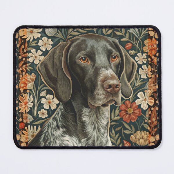 Item preview, German Shorthaired Pointer Vintage Floral designed and sold by AntiqueImages.