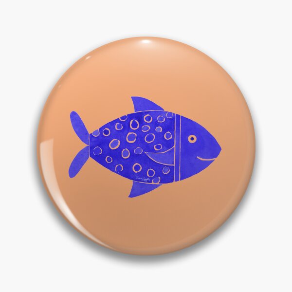 Artikelvorschau, Marineblauer tropischer Aquarell-Fisch mit Fleckenmuster entworfen und verkauft von AlinaArt&Design.