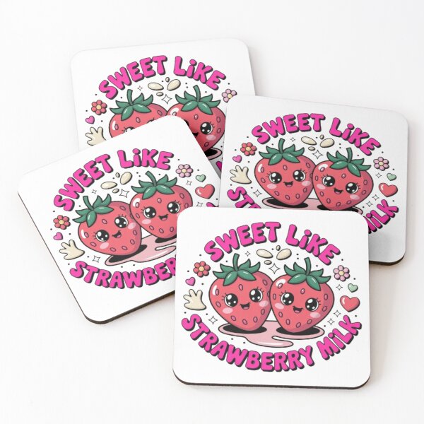 Item preview, Sweet Like Strawberry Milk Kawaii T-Shirt & Sticker – Cute Pink Strawberry Aesthetic Gift for Soft Girl & Anime Fans designed and sold by GemBob Creations.