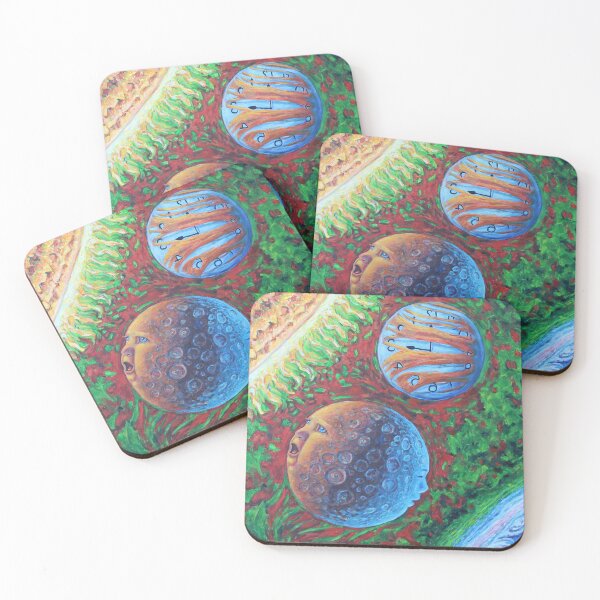 Item preview, Surreal Planetary Faces Mercury and Venus – Oil Painting designed and sold by RShirleyFineArt.