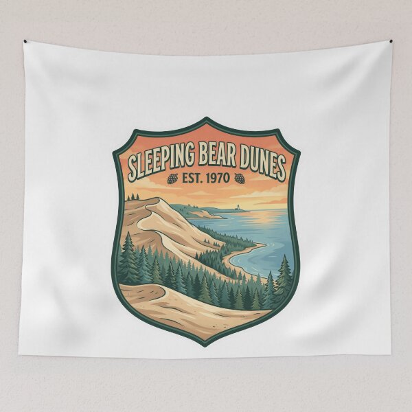 Item preview, Sleeping Bear Dunes Est. 1970 Michigan National Park Travel Souvenir designed and sold by Simsimah26Parks.