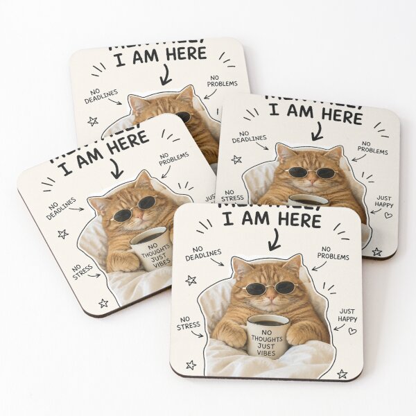Item preview, Mentally I Am Here – Funny Chill Cat Meme designed and sold by funny things random.