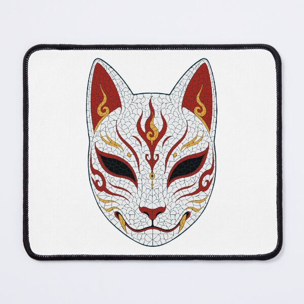 Item preview, Bakeneko Mask Mosaic Art – Japanese Folklore Inspired Design designed and sold by SandersonStudio.