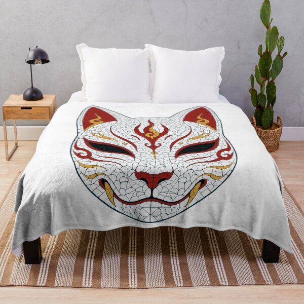Item preview, Bakeneko Mask Mosaic Art – Japanese Folklore Inspired Design designed and sold by SandersonStudio.